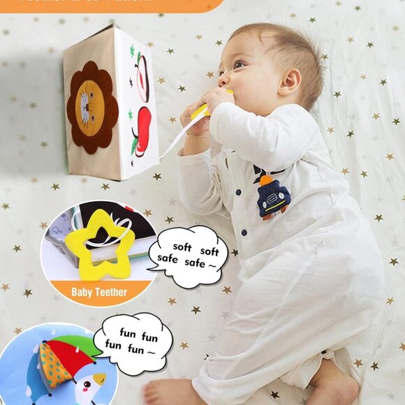 NEW Tummy Time Mirror Toys with High Contrast Soft Book - Picture 8 of 10